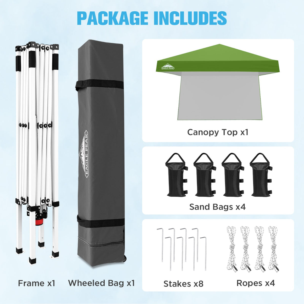 10x10 Pop Up Canopy Tent, Compact Canopy - Eagle Peak®