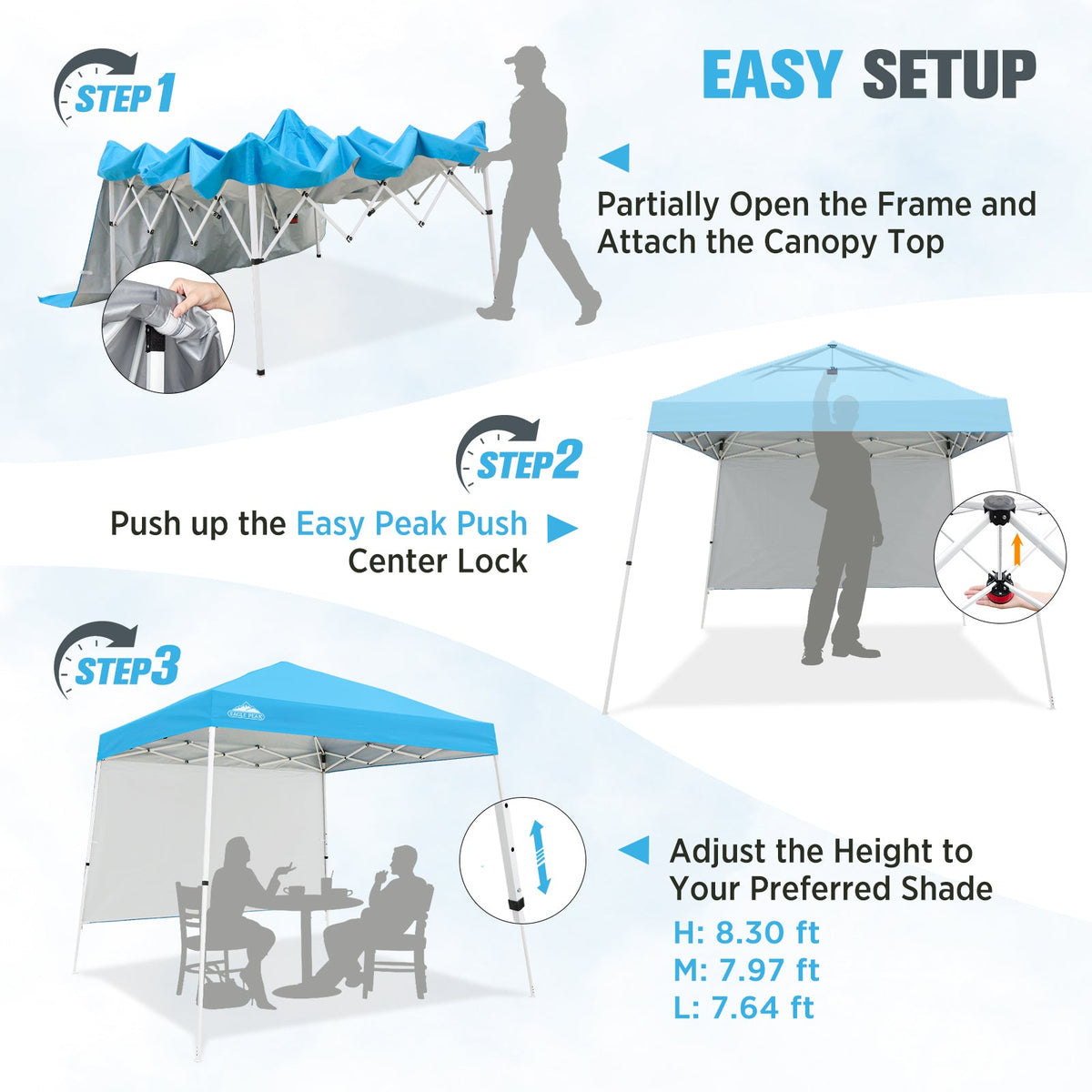 10x10 Pop Up Canopy Tent, Compact Canopy - Eagle Peak®