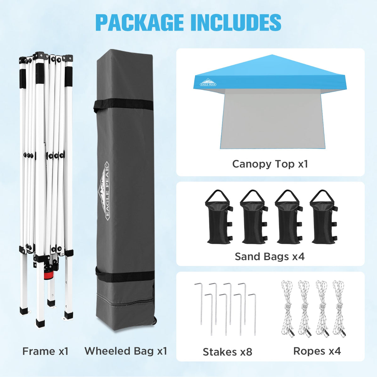 10x10 Pop Up Canopy Tent, Compact Canopy - Eagle Peak®