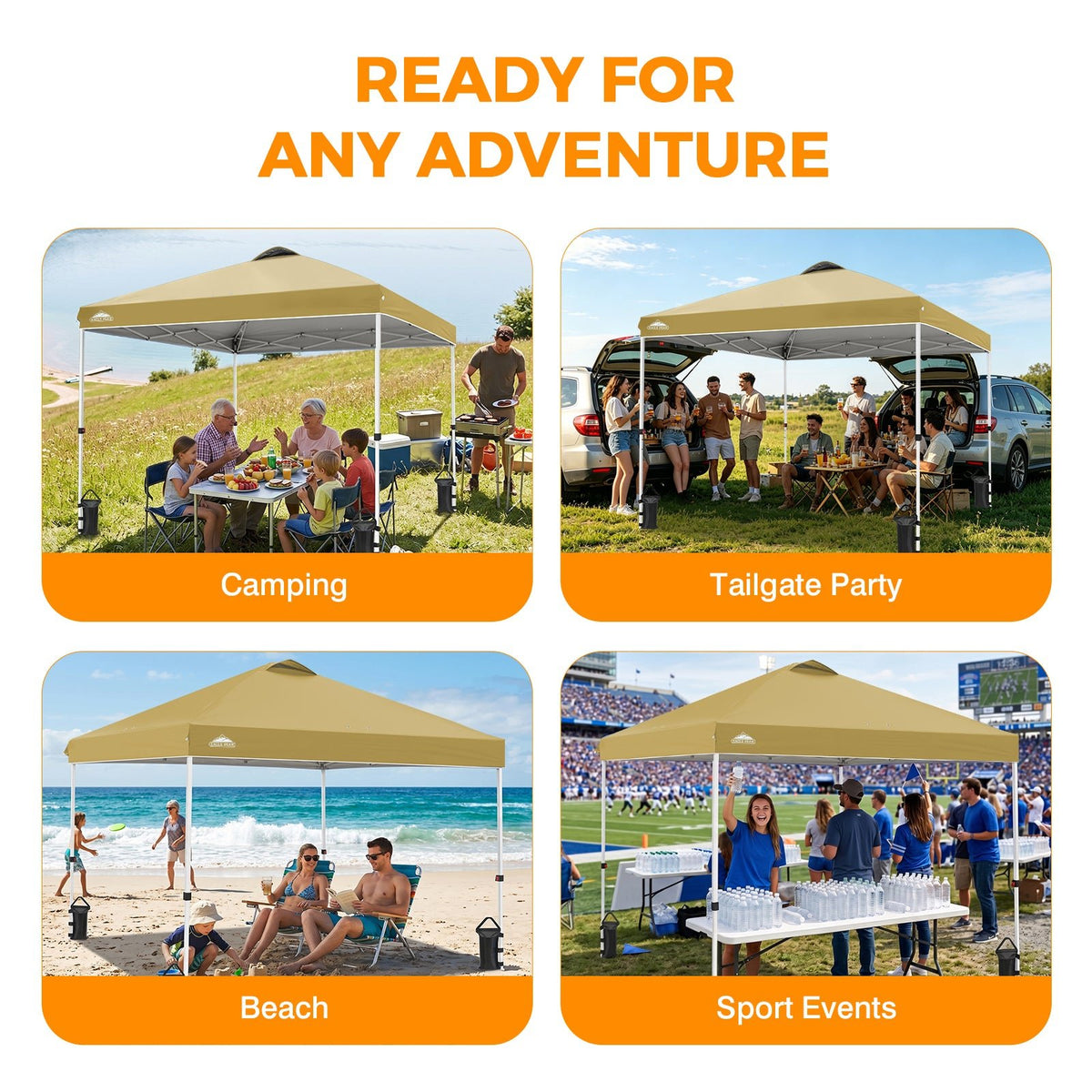 10x10 Pop Up Canopy Tent Easy Up Canopy Outdoor - Eagle Peak®