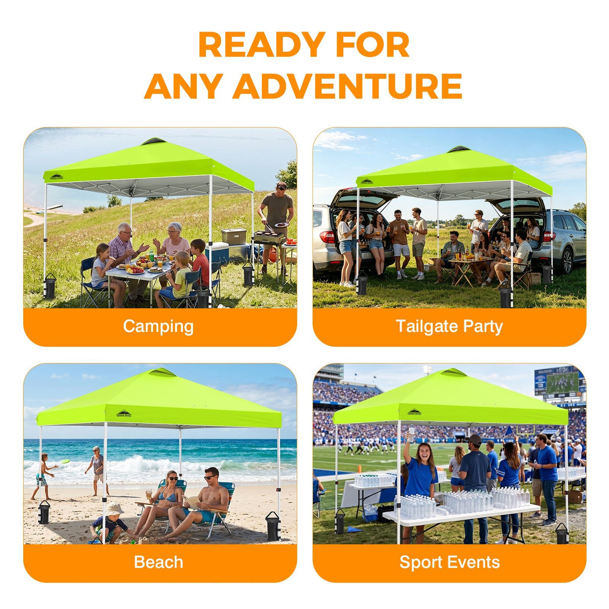 10x10 Pop Up Canopy Tent Easy Up Canopy Outdoor - Eagle Peak®
