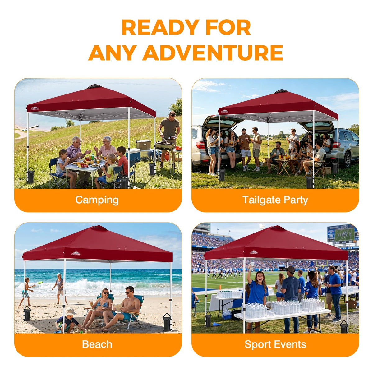 10x10 Pop Up Canopy Tent Easy Up Canopy Outdoor - Eagle Peak®