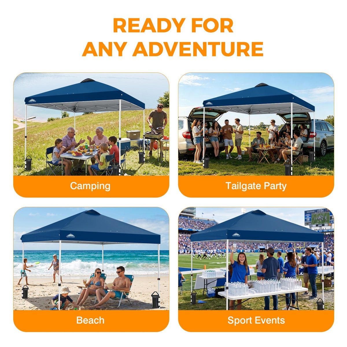 10x10 Pop Up Canopy Tent Easy Up Canopy Outdoor - Eagle Peak®