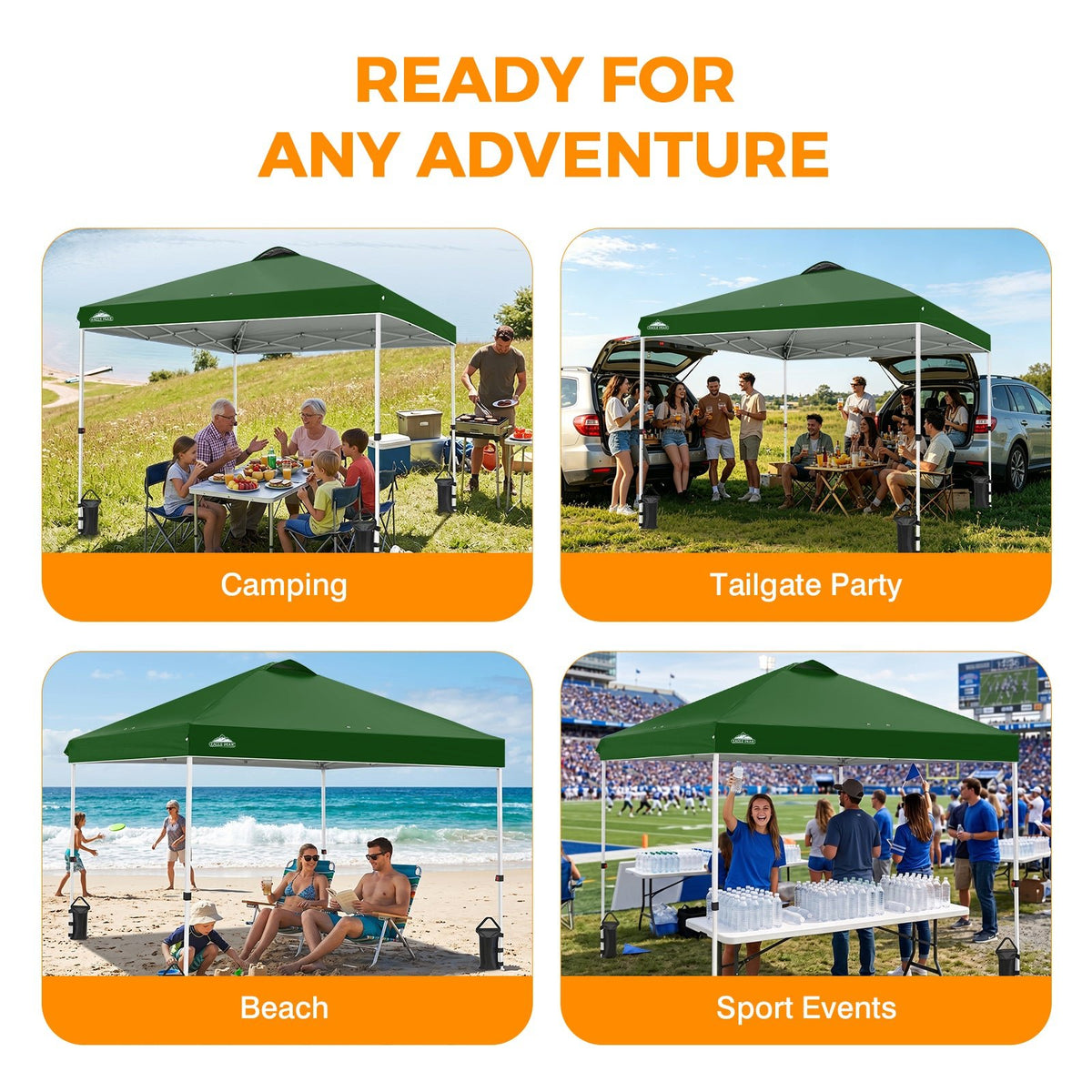 10x10 Pop Up Canopy Tent Easy Up Canopy Outdoor - Eagle Peak®
