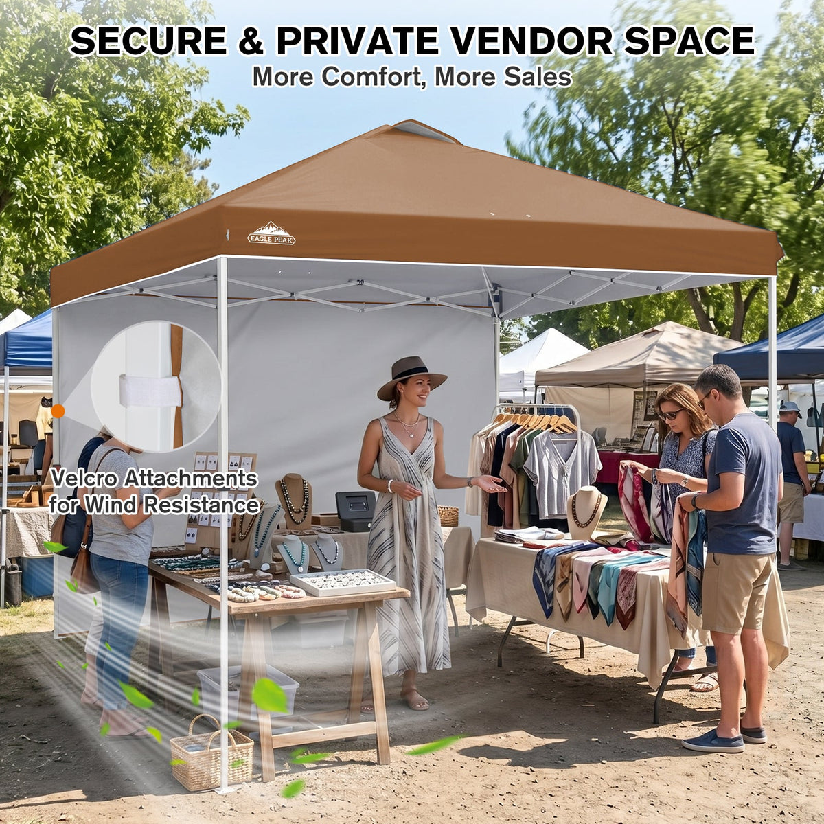 10x10 Pop Up Canopy Tent with 1 Sidewall - Eagle Peak®