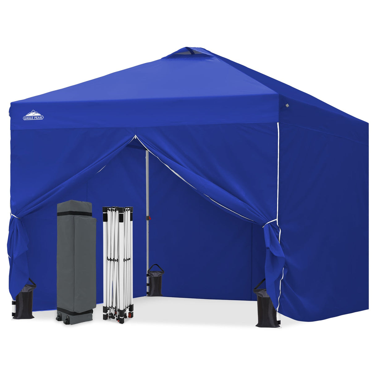 10x10 Pop Up Canopy Tent with Four Sidewalls - Eagle Peak