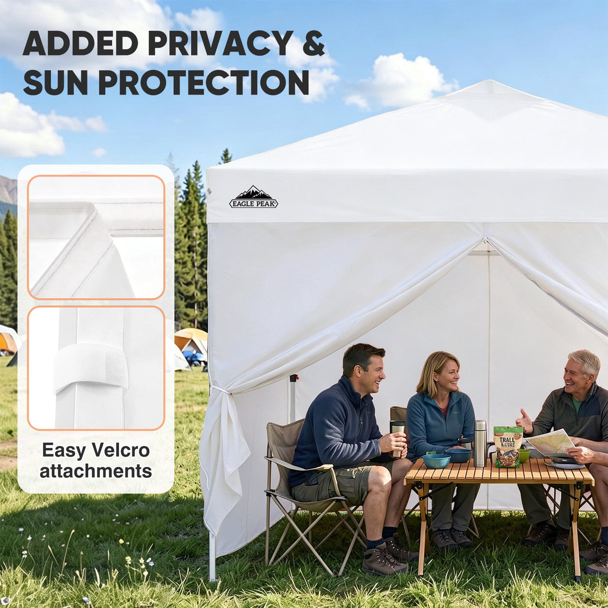 10x10 Pop Up Canopy Tent with Four Sidewalls - Eagle Peak