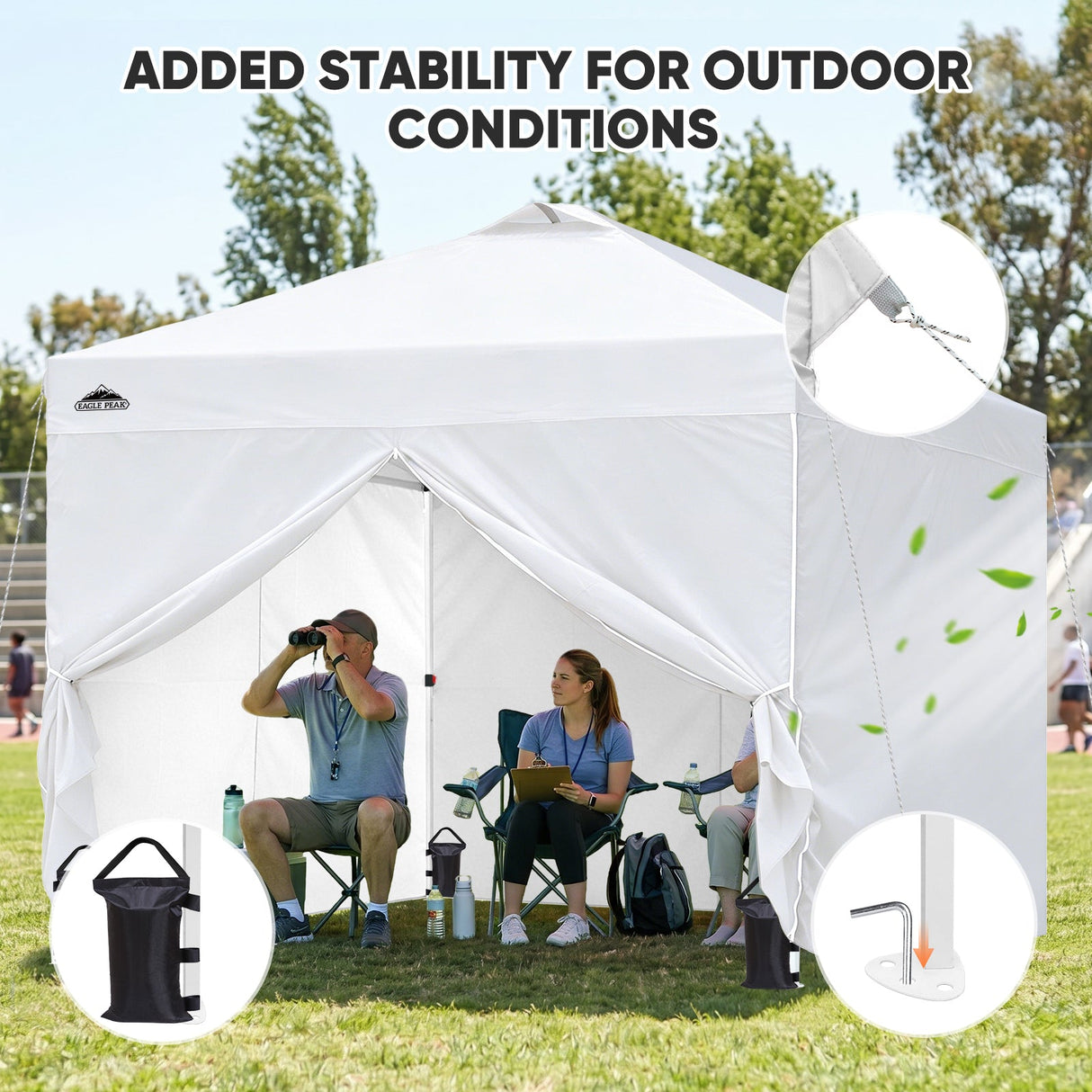10x10 Pop Up Canopy Tent with Four Sidewalls - Eagle Peak