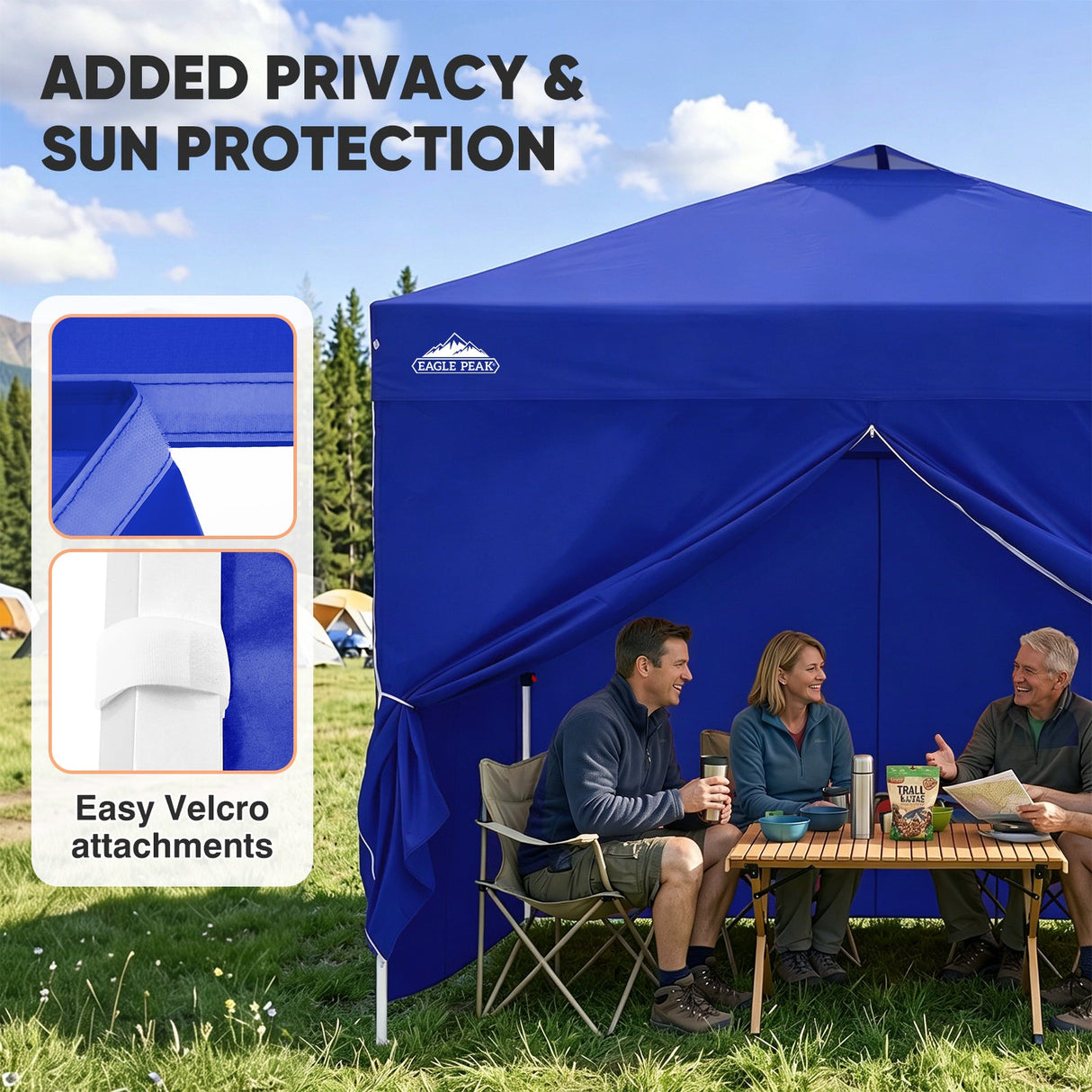 10x10 Pop Up Canopy Tent with Four Sidewalls - Eagle Peak