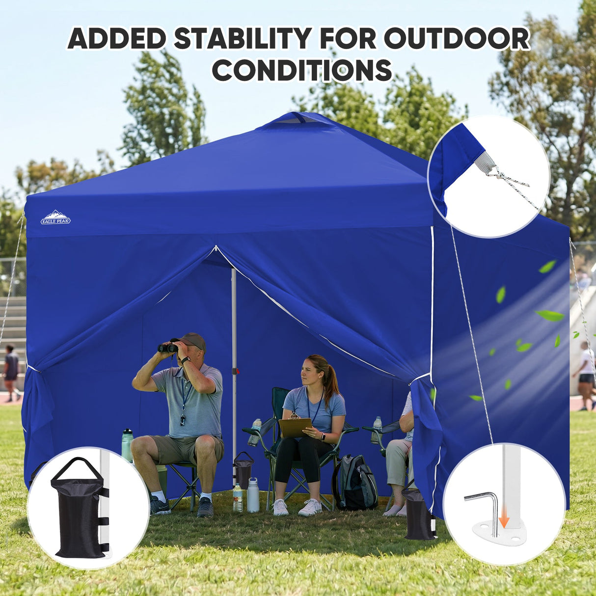 10x10 Pop Up Canopy Tent with Four Sidewalls - Eagle Peak
