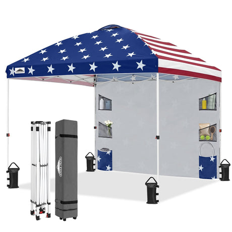 10x10 Pop Up Canopy Tent with Sidewalls & Storage - Eagle Peak®