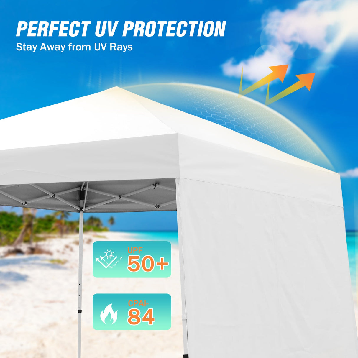 10x10 Pop Up Canopy Tent with Wall Panel, 10x10 Base 8x8 Top - Eagle Peak Custom Canopy Tent