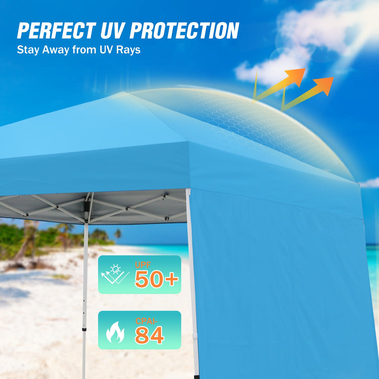 10x10 Pop Up Canopy Tent with Wall Panel, 10x10 Base 8x8 Top - Eagle Peak Custom Canopy Tent