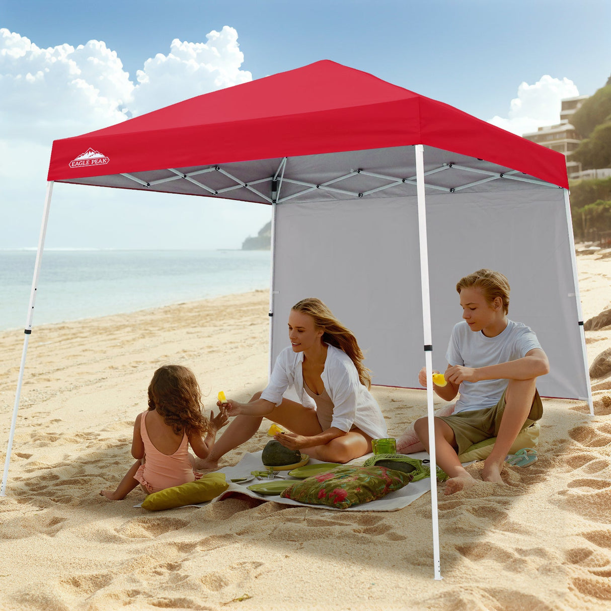 10x10 Pop Up Canopy Tent with Wall Panel, 10x10 Base 8x8 Top - Eagle Peak Custom Canopy Tent