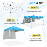 10x10 Pop Up Canopy Tent with Wall Panel, 10x10 Base 8x8 Top - Eagle Peak Custom Canopy Tent