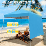 10x10 Pop Up Canopy Tent with Wall Panel, 10x10 Base 8x8 Top - Eagle Peak Custom Canopy Tent