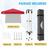 10x10 Pop Up Canopy Tent with Wall Panel, 10x10 Base 8x8 Top - Eagle Peak Custom Canopy Tent