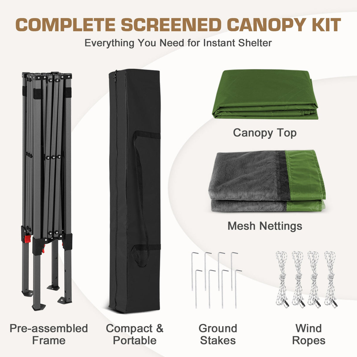 10x10 Slant Leg Easy Setup Pop Up Canopy Tent - Eagle Peak®