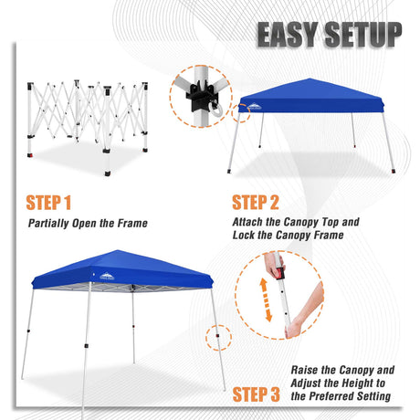 10x10 Slant Leg Up Canopy 8x8 Top 10x10 Base - Eagle Peak Custom Canopy Tent