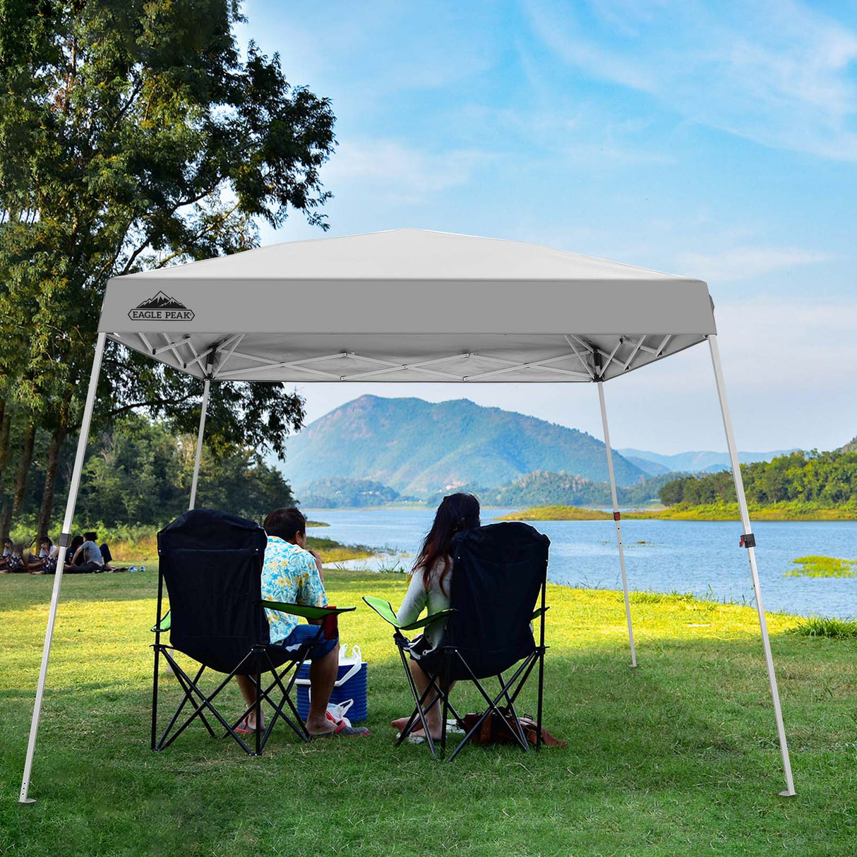 10x10 Slant Leg Up Canopy 8x8 Top 10x10 Base - Eagle Peak Custom Canopy Tent