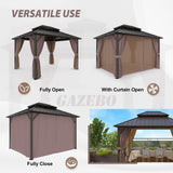 10x12 Hardtop Gazebo, Galvanized Steel Double Roof with Aluminum Frame - Eagle Peak Custom Canopy Tent