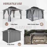 10x12 Hardtop Gazebo, Galvanized Steel Double Roof with Aluminum Frame - Eagle Peak Custom Canopy Tent