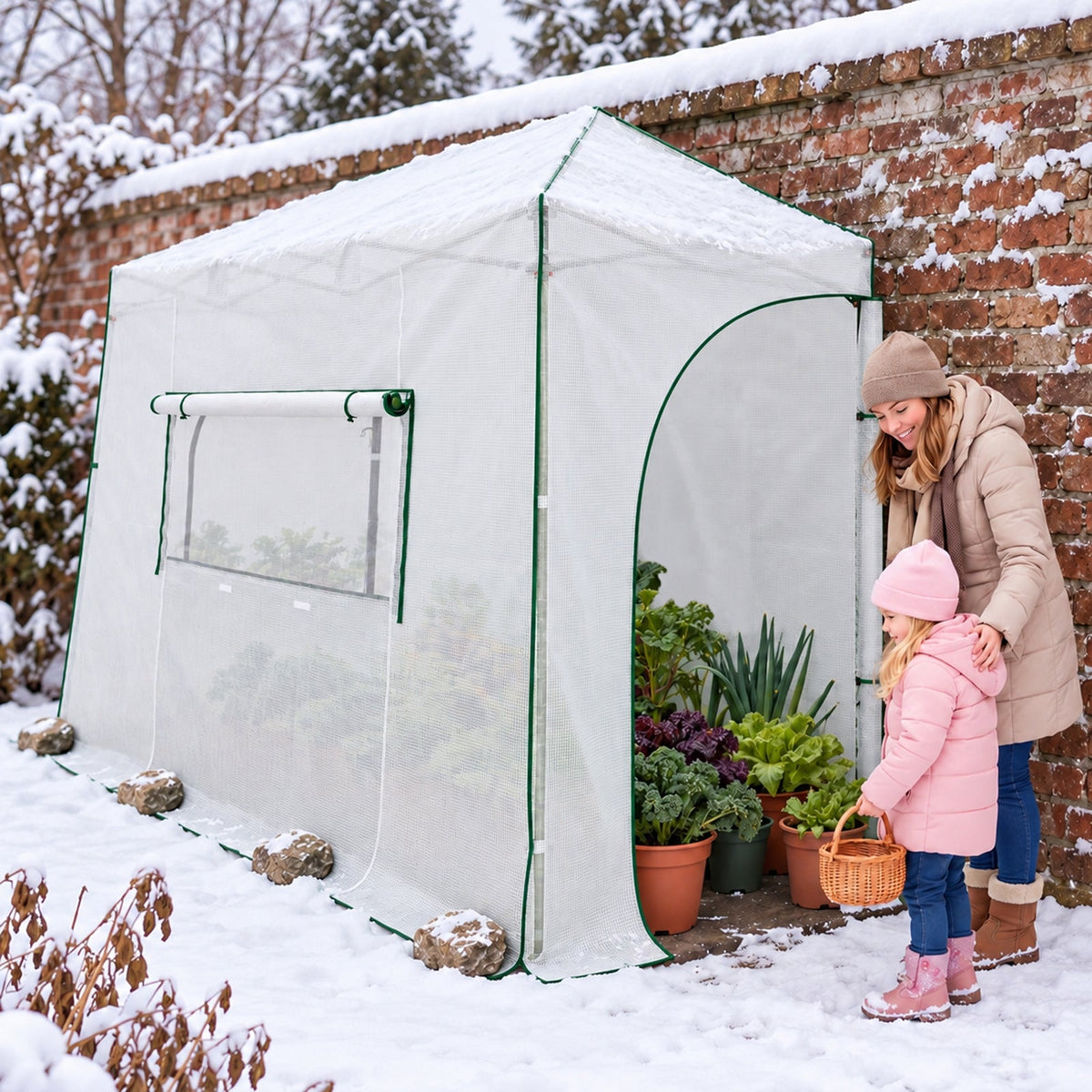 10x5 Easy Setup Pop Up Greenhouse, Lean-To Design - Eagle Peak®