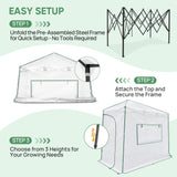 10x5 Easy Setup Pop Up Greenhouse, Lean-To Design - Eagle Peak®