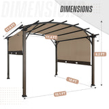 11.4x11.4 Outdoor Pergola with Retractable Textilene Sun Shade Top - Eagle Peak Custom Canopy Tent