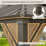 12x10 Hardtop Gazebo, Galvanized Steel Double Roof with Aluminum Frame - Eagle Peak Custom Canopy Tent