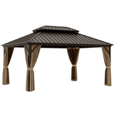 12x10 Hardtop Gazebo, Galvanized Steel Double Roof with Aluminum Frame - Eagle Peak Custom Canopy Tent