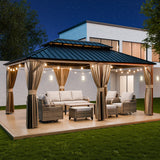 12x10 Hardtop Gazebo, Galvanized Steel Double Roof with Aluminum Frame - Eagle Peak Custom Canopy Tent
