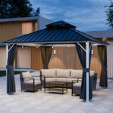 12x10/12x12/12x14/12x16/12x18/12x20 Hardtop Gazebo, Galvanized Steel Double Roof with Aluminum Frame - Eagle Peak Custom Canopy Tent