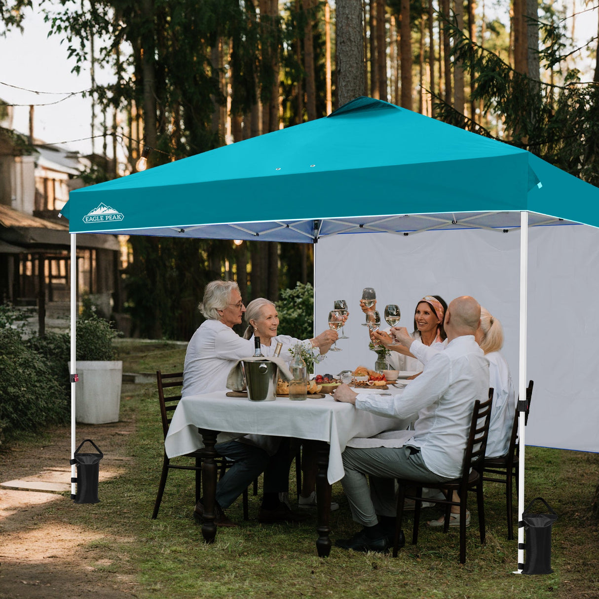 12x12 Commercial Heavy Duty Pop up Canopy with 1 Sidewall - Eagle Peak Custom Canopy Tent