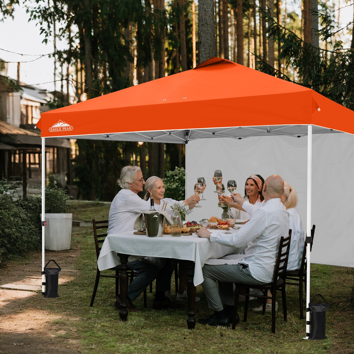 12x12 Commercial Heavy Duty Pop up Canopy with 1 Sidewall - Eagle Peak Custom Canopy Tent