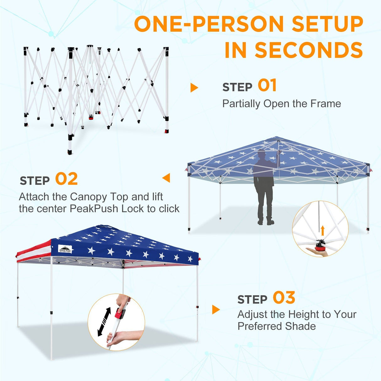 12x12 ft Pop Up Canopy Tent - Eagle Peak