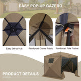 12x12 ft Portable Quick Pop Up Canopy Tent with 5 Wall Panels - Eagle Peak Custom Canopy Tent