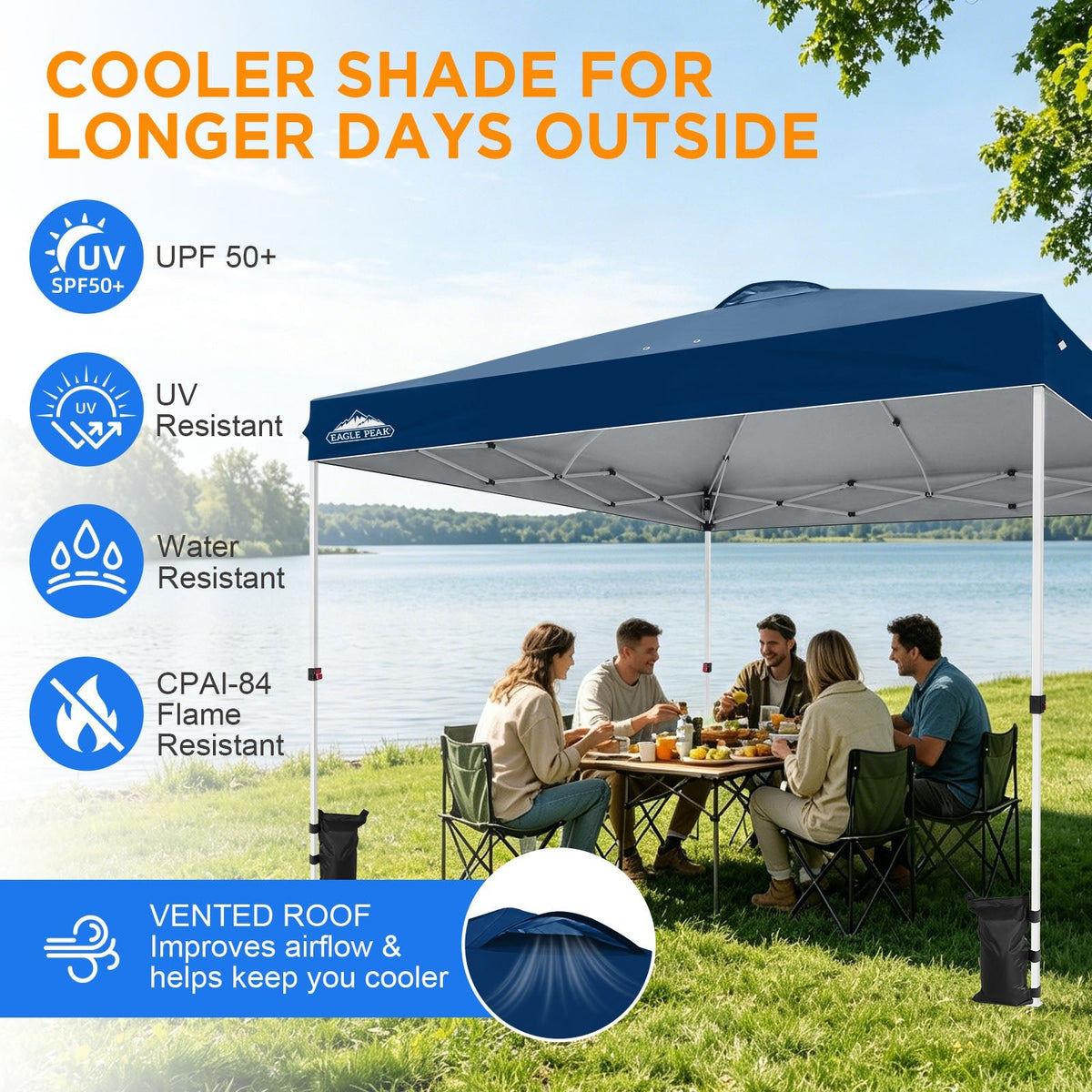 12x12 Pop Up Canopy Tent Easy Up Canopy Outdoor - Eagle Peak®