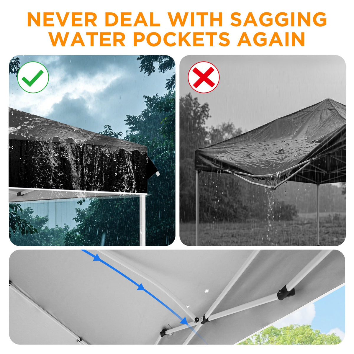 12x12 Pop Up Canopy Tent Easy Up Canopy Outdoor - Eagle Peak®