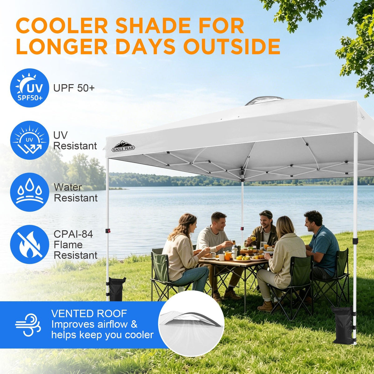 12x12 Pop Up Canopy Tent Easy Up Canopy Outdoor - Eagle Peak®