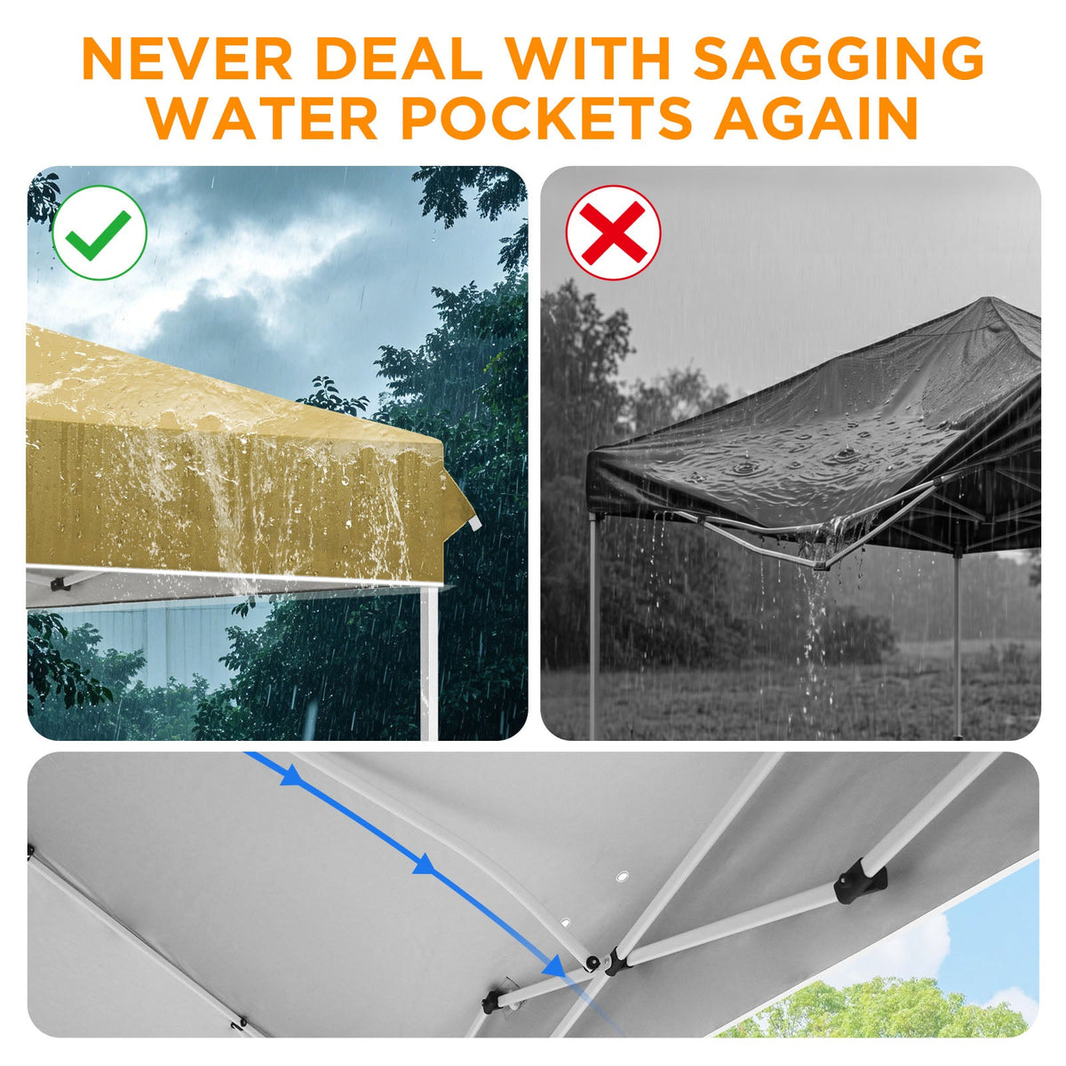12x12 Pop Up Canopy Tent Easy Up Canopy Outdoor - Eagle Peak®