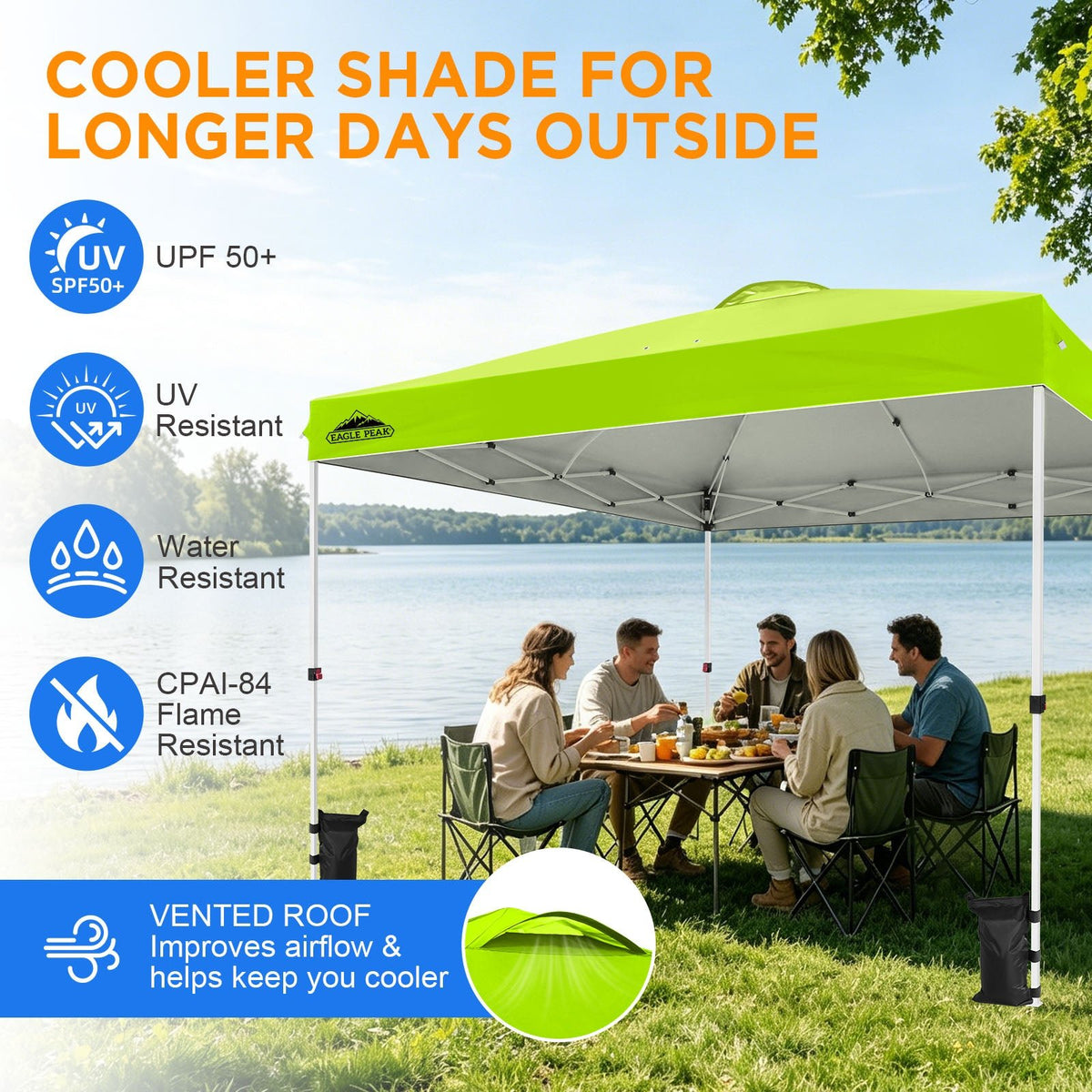 12x12 Pop Up Canopy Tent Easy Up Canopy Outdoor - Eagle Peak®