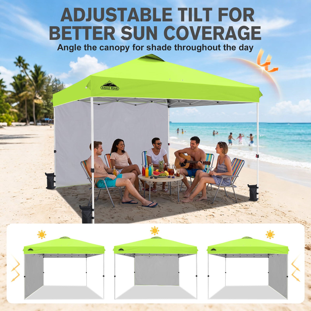 12x12 Pop Up Canopy Tent with 1 Sidewall - Eagle Peak®