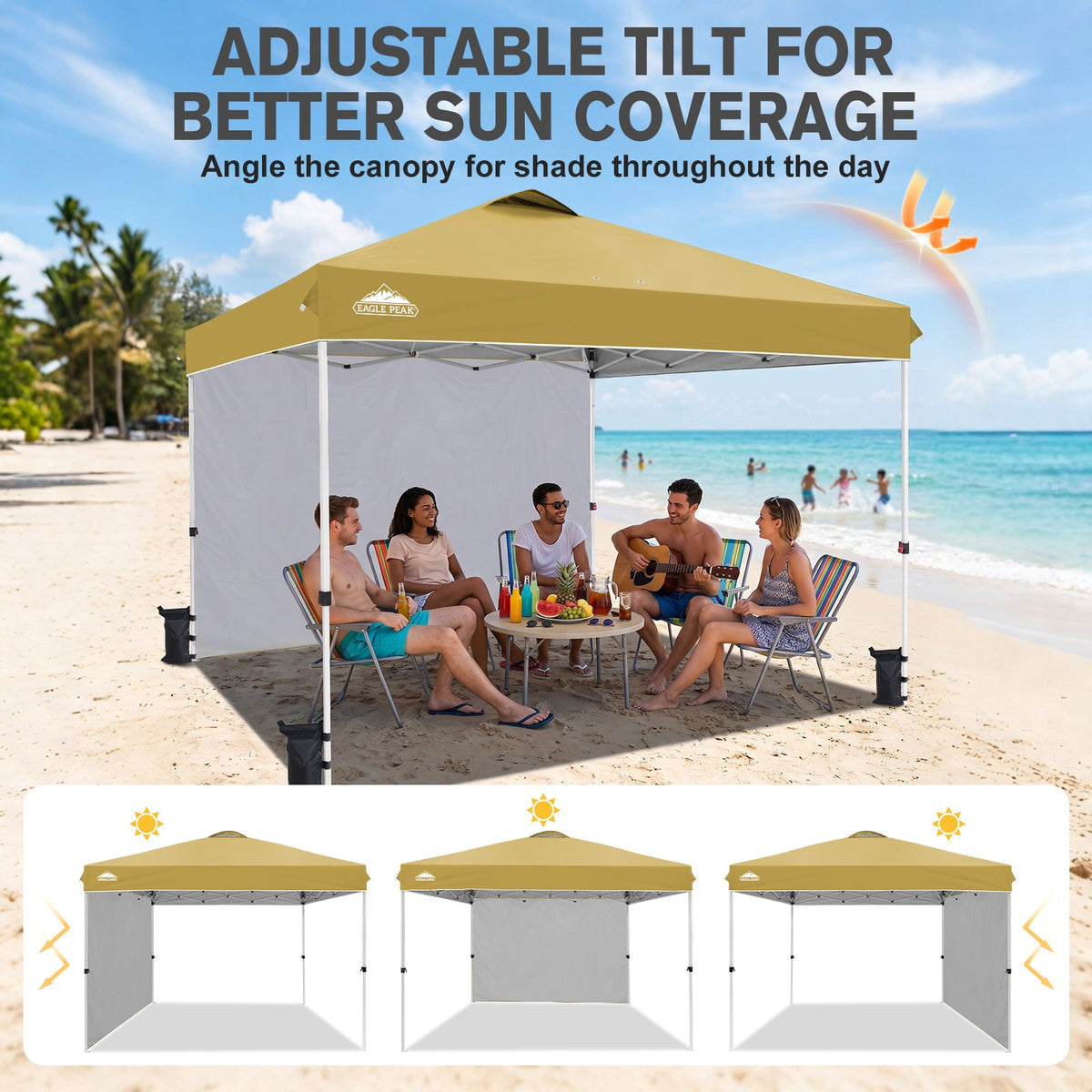 12x12 Pop Up Canopy Tent with 1 Sidewall - Eagle Peak®