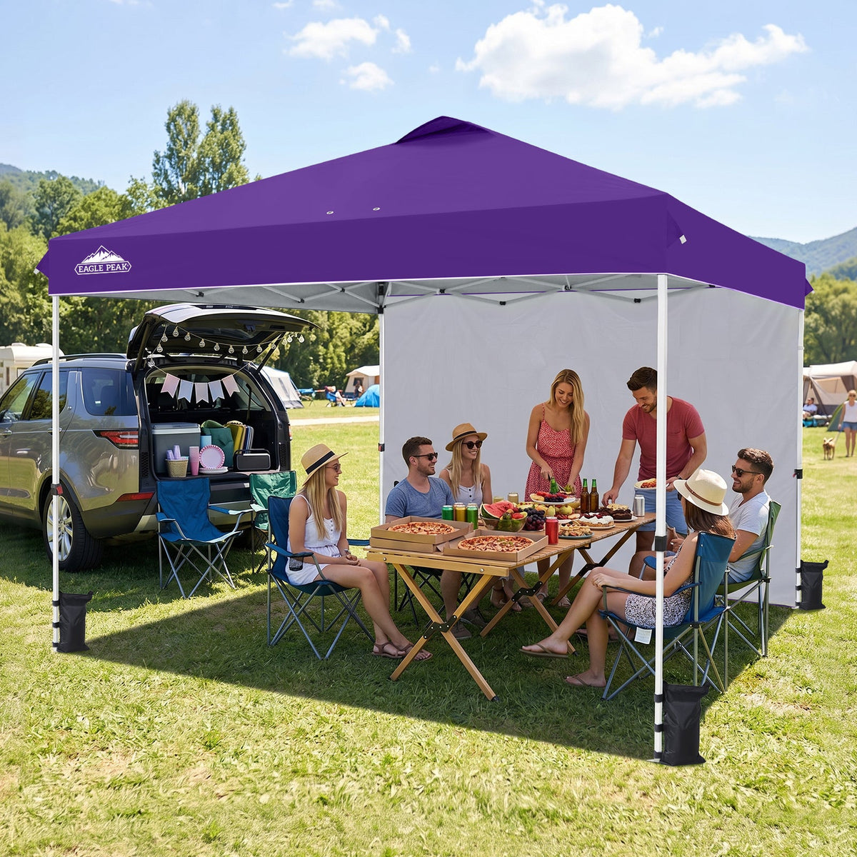 12x12 Pop Up Canopy Tent with 1 Sidewall - Eagle Peak®
