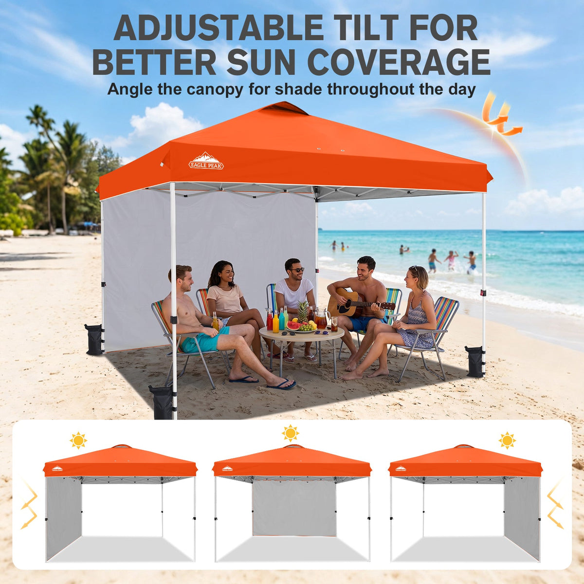 12x12 Pop Up Canopy Tent with 1 Sidewall - Eagle Peak®