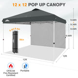 12x12 Pop Up Canopy Tent with 1 Sidewall - Eagle Peak®