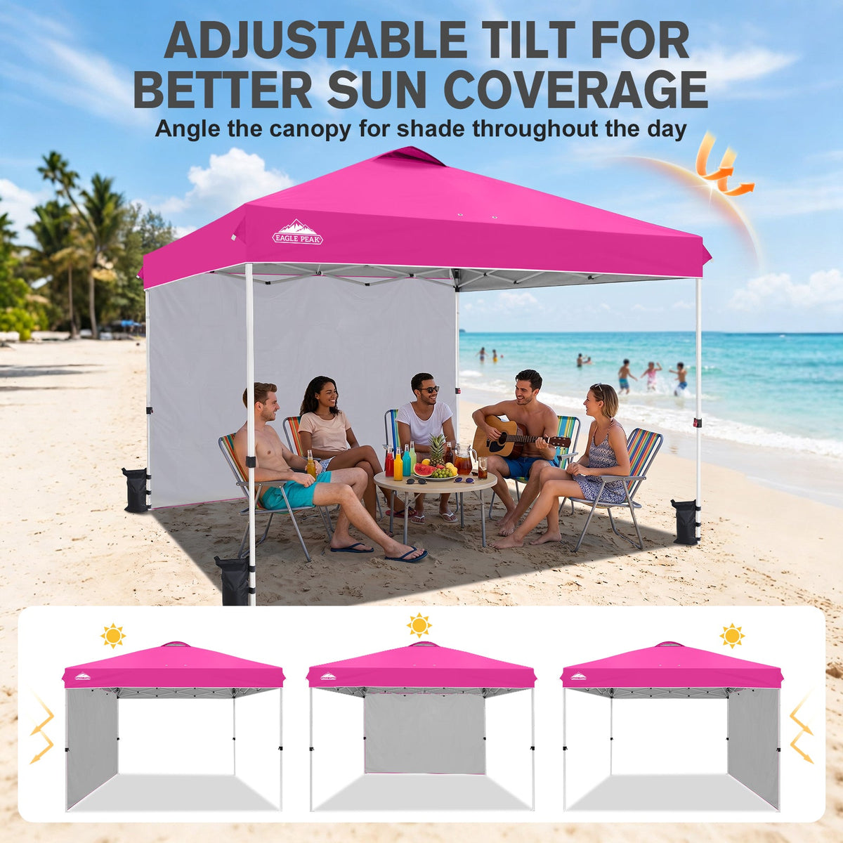 12x12 Pop Up Canopy Tent with 1 Sidewall - Eagle Peak®