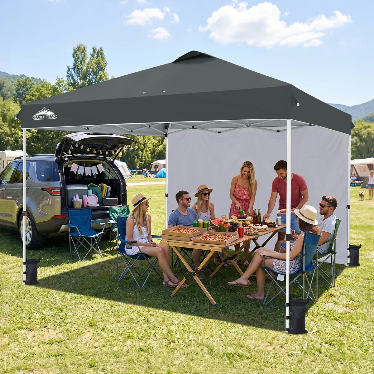 12x12 Pop Up Canopy Tent with 1 Sidewall - Eagle Peak®