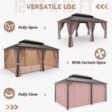 12x20 Hardtop Gazebo, Galvanized Steel Double Roof with Aluminum Frame - Eagle Peak Custom Canopy Tent